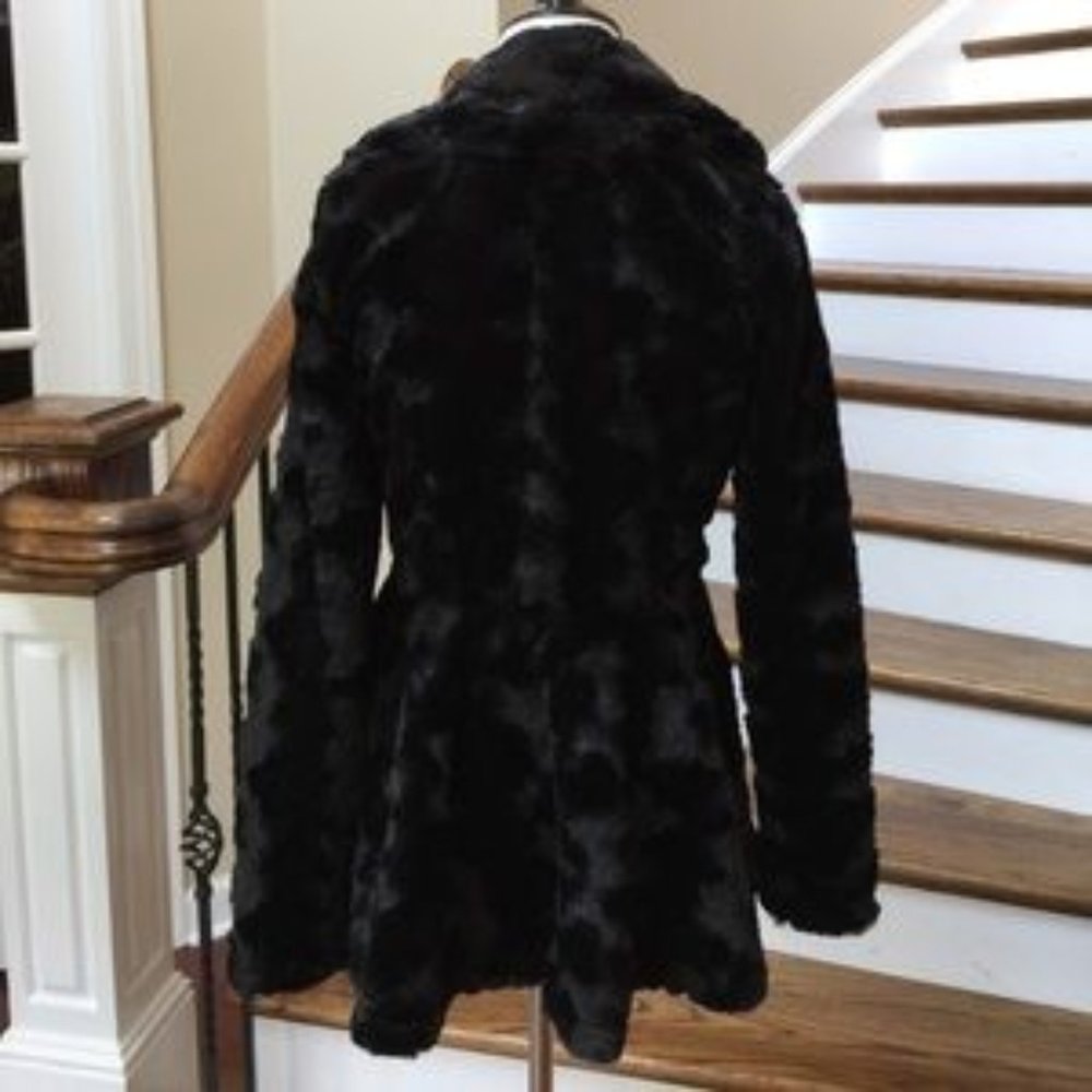 Self Esteem Black Faux Fur Jacket M, NWOT